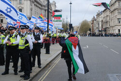 Demonstracje zwolenników Izraela i Palestyny w Londynie