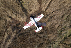 Cessna po awaryjnym lądowaniu w Wawrze