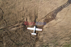 Cessna po awaryjnym lądowaniu w Wawrze