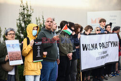 Propalestyńska demonstracja przeciwko wystawie w Krakowie