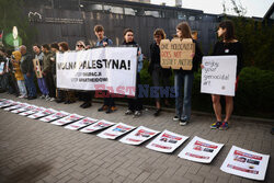 Propalestyńska demonstracja przeciwko wystawie w Krakowie