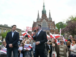 Aleksander Miszalski i Rafał Trzaskowski na spotkaniu wyborczym w Krakowie