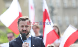 Aleksander Miszalski i Rafał Trzaskowski na spotkaniu wyborczym w Krakowie