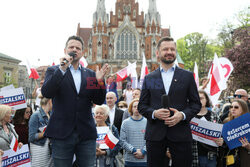 Aleksander Miszalski i Rafał Trzaskowski na spotkaniu wyborczym w Krakowie