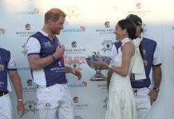Meghan Markle i książę Harry za zawodach Salute Polo Challenge