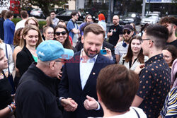 Aleksander Miszalski i Rafał Trzaskowski na spotkaniu wyborczym w Krakowie