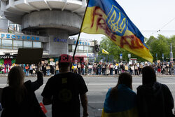 Protest krewnych obrońców Azovstalu