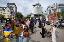 Protest krewnych obrońców Azovstalu