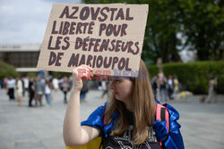 Protest krewnych obrońców Azovstalu