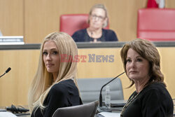 Paris Hilton na przesłuchaniu komisji senackiej w Sacramento