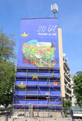 Mural na 20. rocznicę obecności Polski u UE