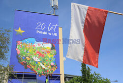 Mural na 20. rocznicę obecności Polski u UE