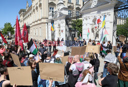 Propalestyński protest przed UW