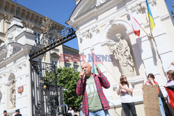 Propalestyński protest przed UW