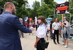 Protest twórców filmowych przed Sejmem ws. tantiem