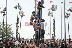 Tradycyjna gra Panjat Pinang w Indonezji