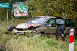 Wypadek na DK27 pod ZIeloną Górą