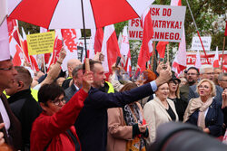 Protest PiS przed Ministerstwem Sprawiedliwości