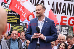 Protest PiS przed Ministerstwem Sprawiedliwości