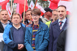 Protest PiS przed Ministerstwem Sprawiedliwości