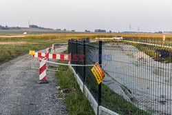 Uszkodzony zbiornik retencyjny w Krakowie Grebałowie