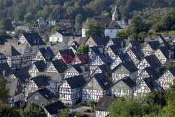 Siegerland- miasto z domami z muru pruskiego