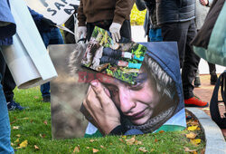 Azyl, prawo, konstytucja! - protest przed KPRM