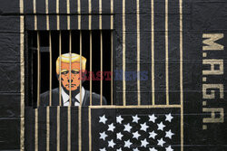 Mural z Donaldem Trumpem w Glasgow