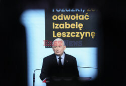 Konferencja prezesa PiS Jarosława Kaczyńskiego