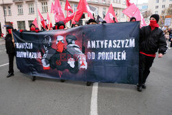 Demonstracja antyfaszystowska w Warszawie