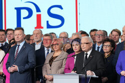 Konferencja prezesa PiS Jarosława Kaczyńskiego