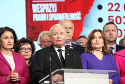 Konferencja prezesa PiS Jarosława Kaczyńskiego