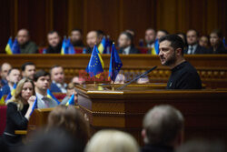 Wołodymyr Zełenski w ukraińskim parlamencie