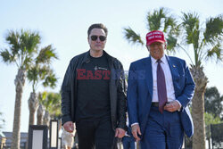 Donald Trump i Elon Musk oglądają szósty test statku SpaceX