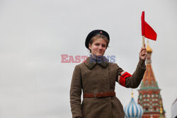 Wystawa poświęcona paradzie z 1941 r. w Moskwie na placu Czerwonym