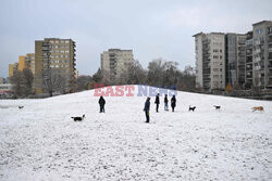 Pierwszy śnieg w Warszawie