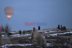 Balony w ośnieżonej Kapadocji