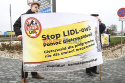 Protesty przed Lidlami ws. Gietrzwałdu