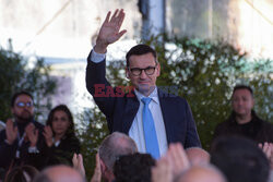 Mateusz Morawiecki na zjeździe partii Fratelli d'Italia