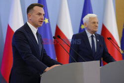 Konferencja prasowa ministra ds. Unii Europejskiej Adama Szłapki