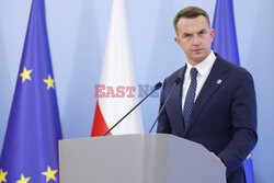 Konferencja prasowa ministra ds. Unii Europejskiej Adama Szłapki