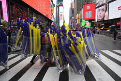 Test konfetti przed Sylwestrem na Times Square