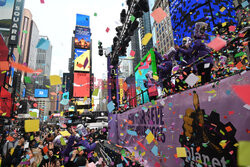 Test konfetti przed Sylwestrem na Times Square