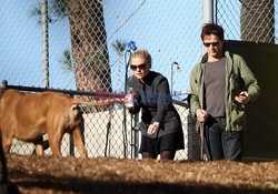 Stephen Moyer i Anna Paquin z psami na spacerze