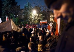 Manifestacja przed domem Wojciecha Jaruzelskiego