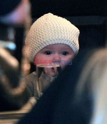 David and Victoria Beckahm with daughter in New York