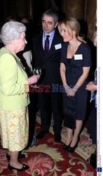 Queen Elizabeth II meet Rowan Atkinson and Gillian Anderson 