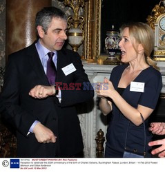 Queen Elizabeth II meet Rowan Atkinson and Gillian Anderson 