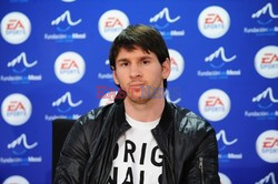 Lionel Messi launching a new video game 