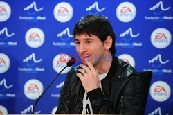 Lionel Messi launching a new video game 